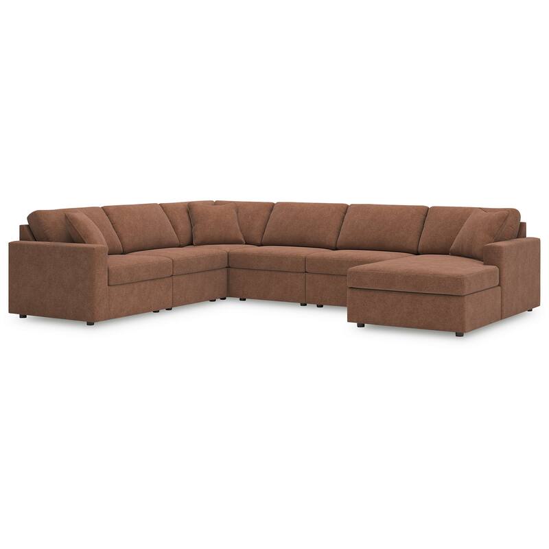 Signature Design by Ashley Modmax Orange 6-Piece Sectional with Chaise - 140"W x 107"D x 36"H