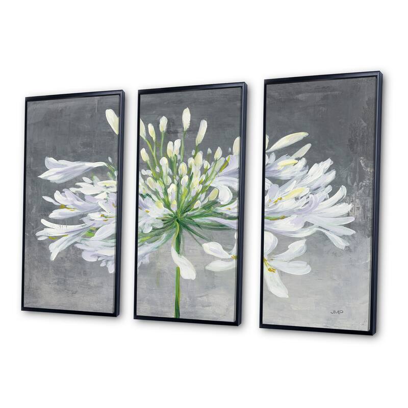 Designart "Flower Cleome Splash I" Traditional Framed Art Prints Set of