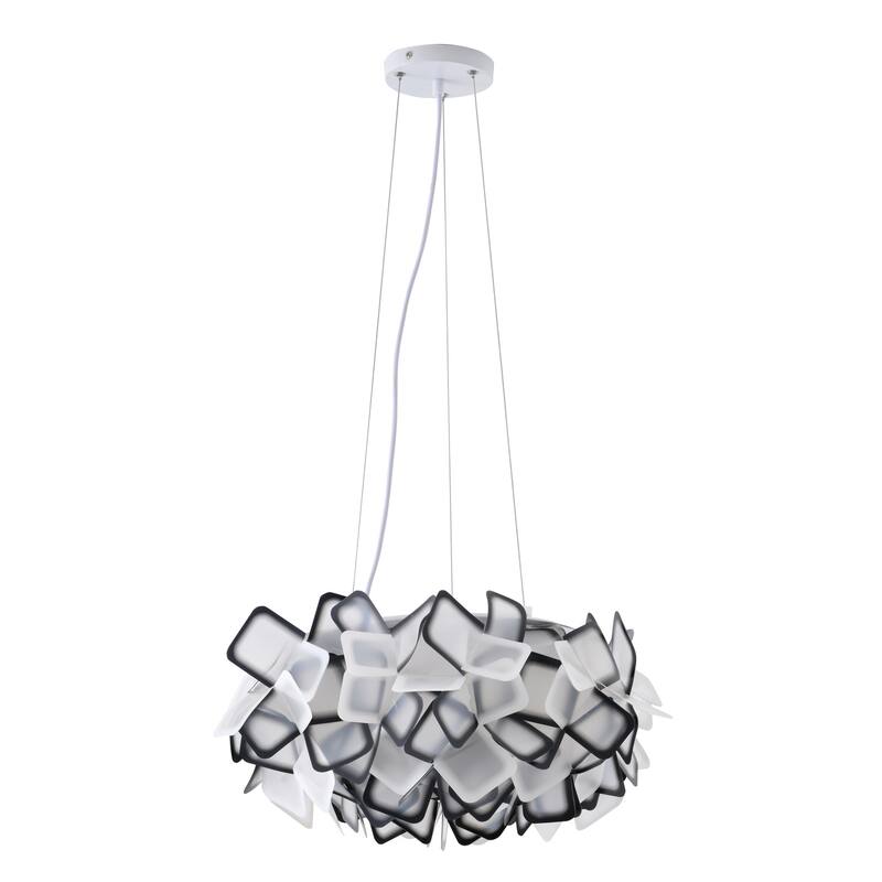 Modern Chandelier - Adjustable Cord, 3000K Warm White Light, Stylish Metal Frame Design - 9.84