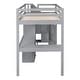 preview thumbnail 25 of 80, Multifunctional Wood Twin Size Loft Bed with L-Shaped Desk and Storage Staircase, Loft Bed Frame with Cabinet and Drawers