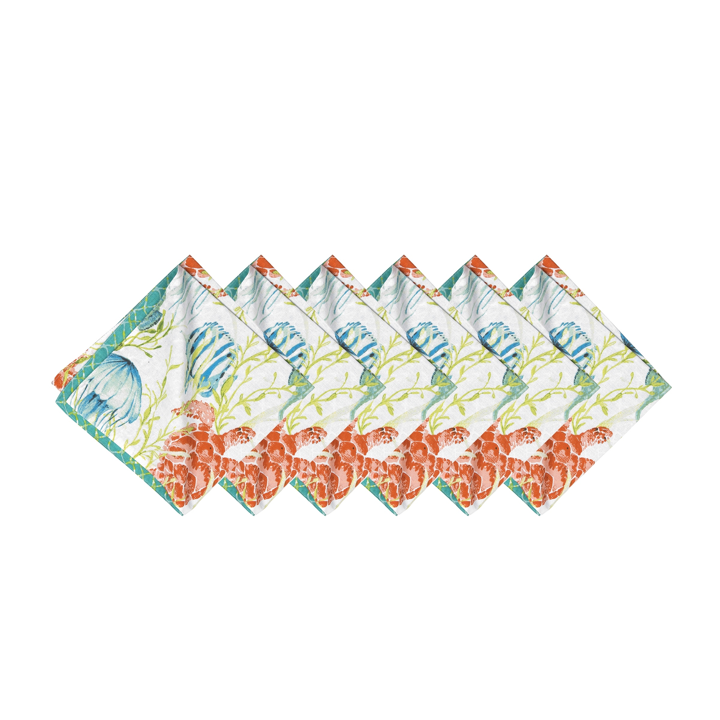 Watercolor Floral Cloth Napkins Set of 6, Washable Polyester Dinner Napkin,  20 X