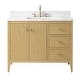 preview thumbnail 92 of 128, Vanity Art 42" Single Sink Bathroom Vanity Cabinet with Engineered Marble Countertop