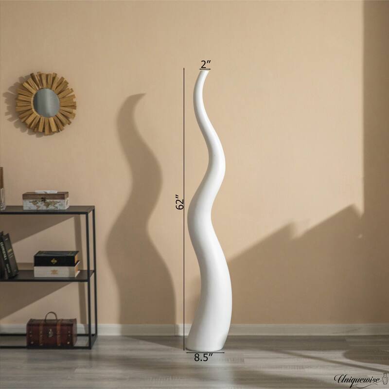 Tall Ceramic White Animal Horn Floor Vase Elegant for Entryway Dining Living Room Decor Statement Piece with Distinctive Antler