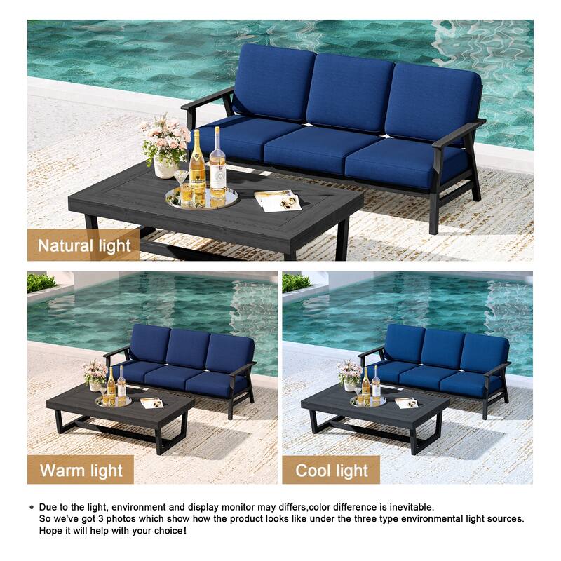2-Piece Teak Outdoor Sofa Set with Table