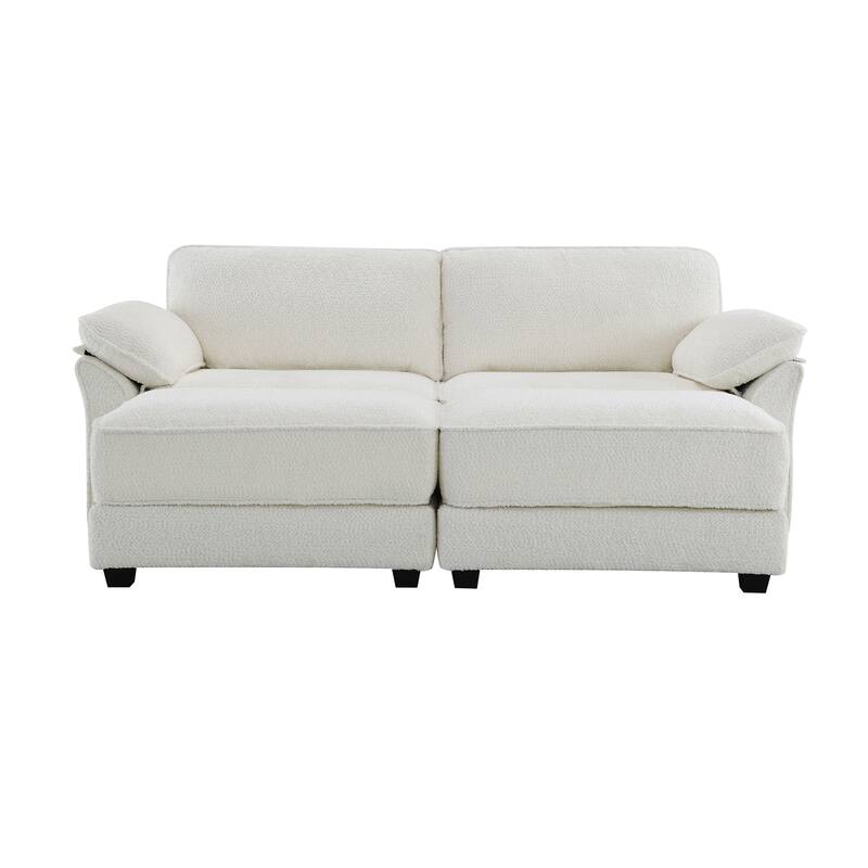 Free Combination Modular Convertible Sectional Sofa Bed Set,Deep-Seat Loveseat with Ottoman