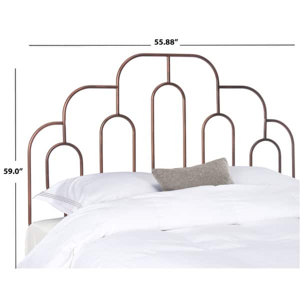 dimension image slide 5 of 8, SAFAVIEH Paloma Metal Retro Headboard