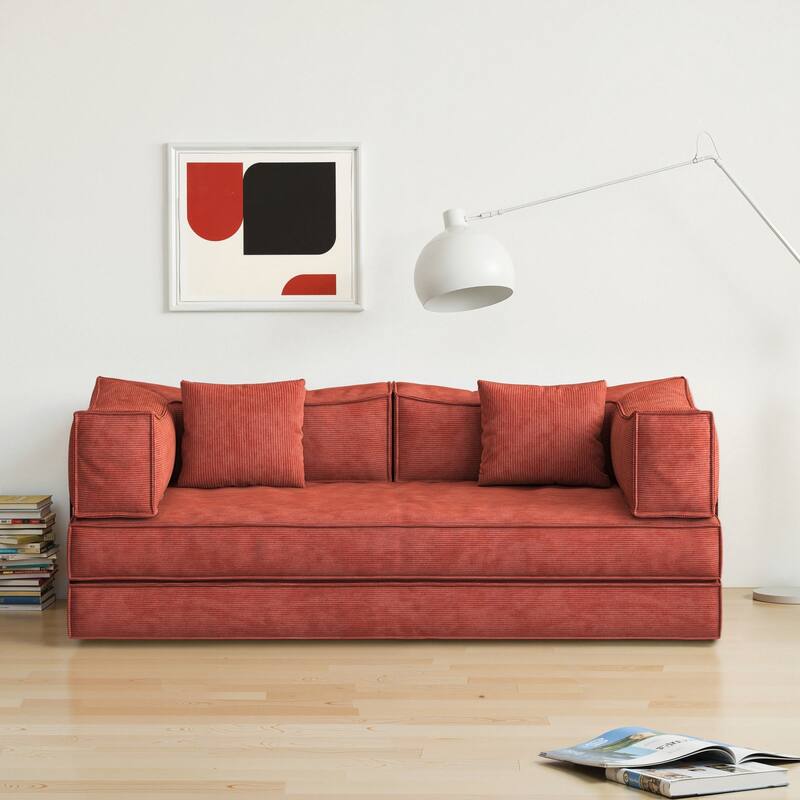 Modular Sofa,Convertible Pudding Block Sofa, Floor-Standing Sofa Bed with Armrests And Comfortable Sofa Bed