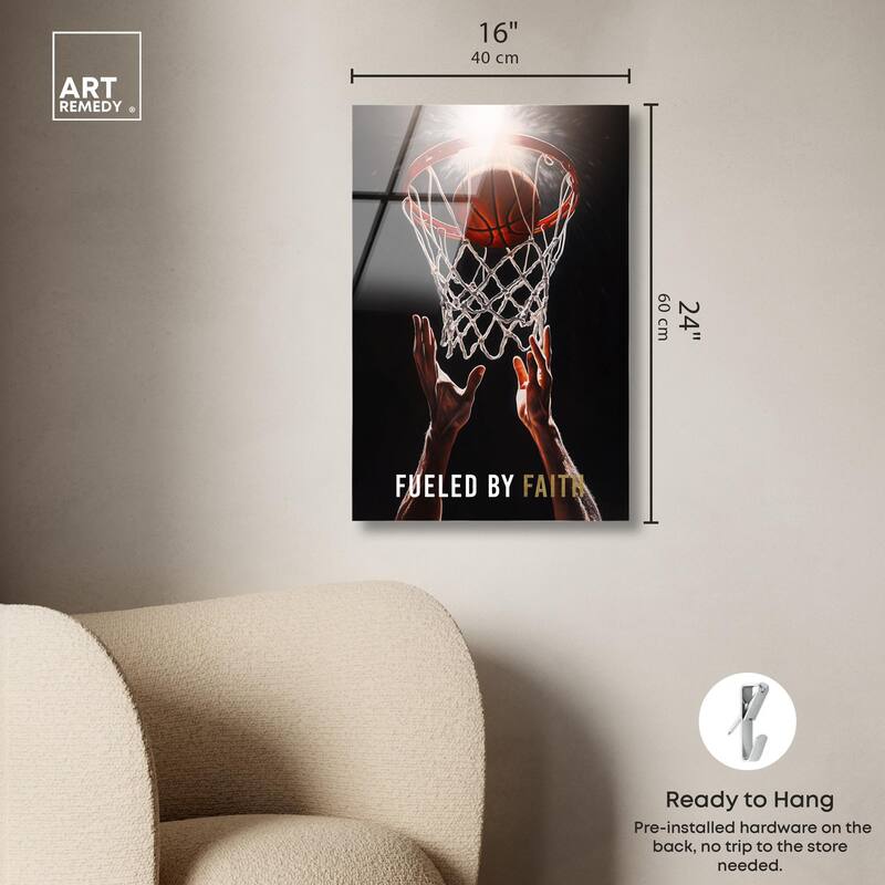Fueled by Faith Basketball Acrylic by Art Remedy, Ready to Hang