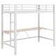 preview thumbnail 44 of 64, Twin/Full Size Gaming Loft Bed with Bulit-in Desk and LED Lights, Metal Loft Bedframe with Ladder and Guardrails for Kids