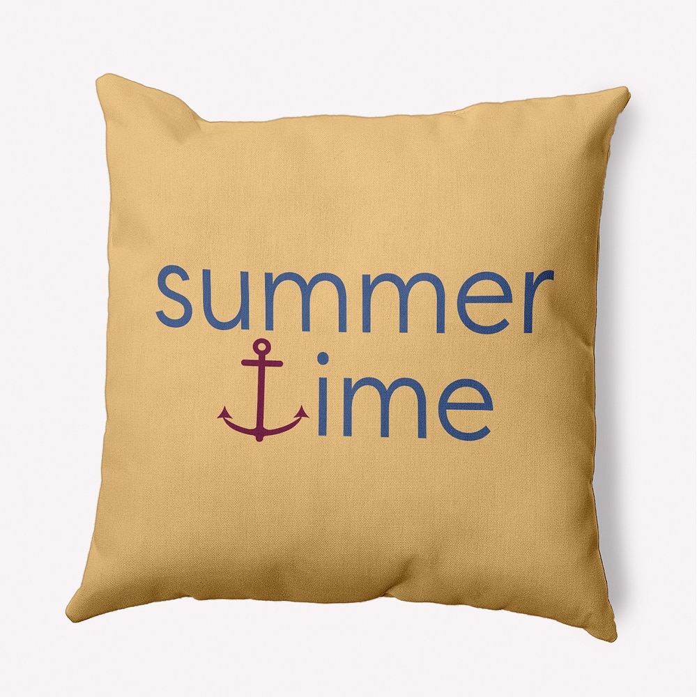 Summer Time Anchored Polyester Indoor/Outdoor Pillow