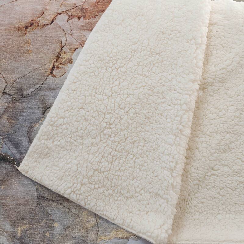 Premium Machine Washable Abstract Contemporary Sherpa Throw Blanket