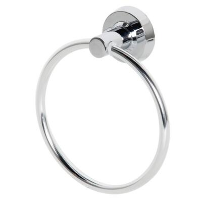 Wall Mounted Chrome Plated Towel Ring - silver