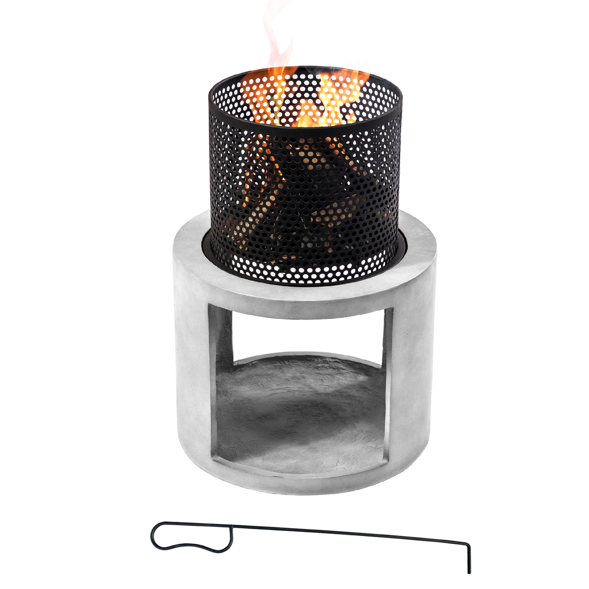 Fire pit with log store discount