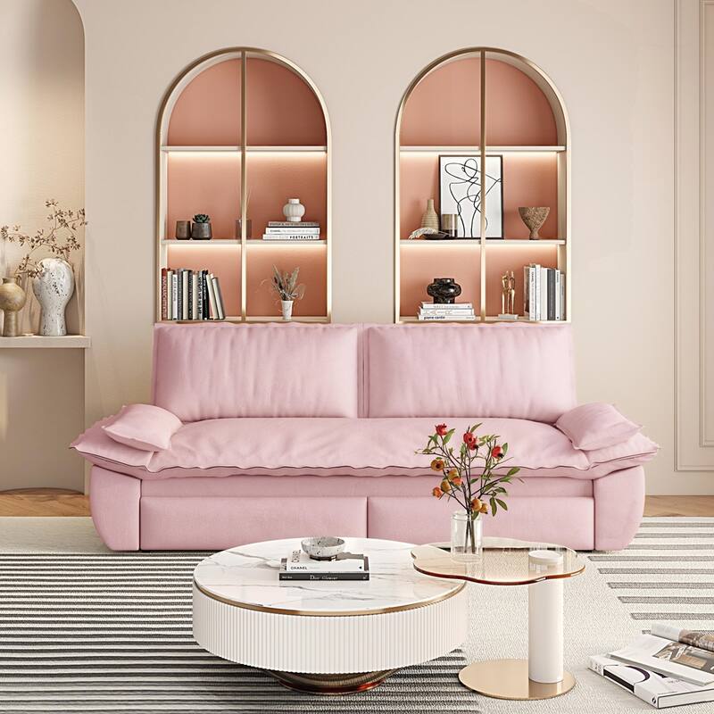 Convertible Sleeper Sofa Multi-Functional Velvet Loveseat Bed