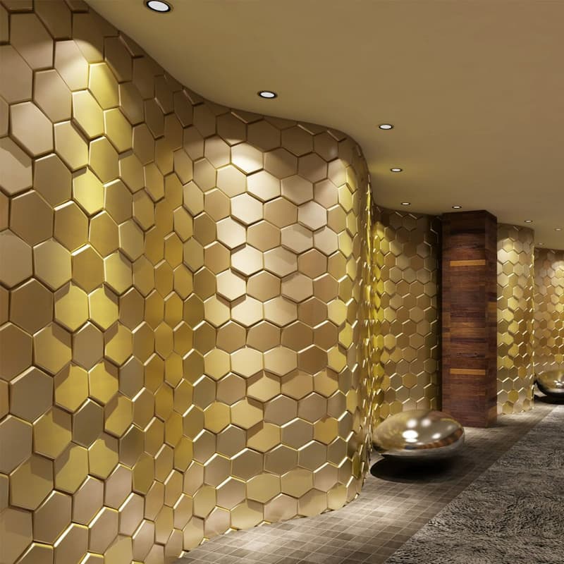 Art3d 20-Pieces Decorative 3D Wall Panels Faux Leather Tile, Hexagon