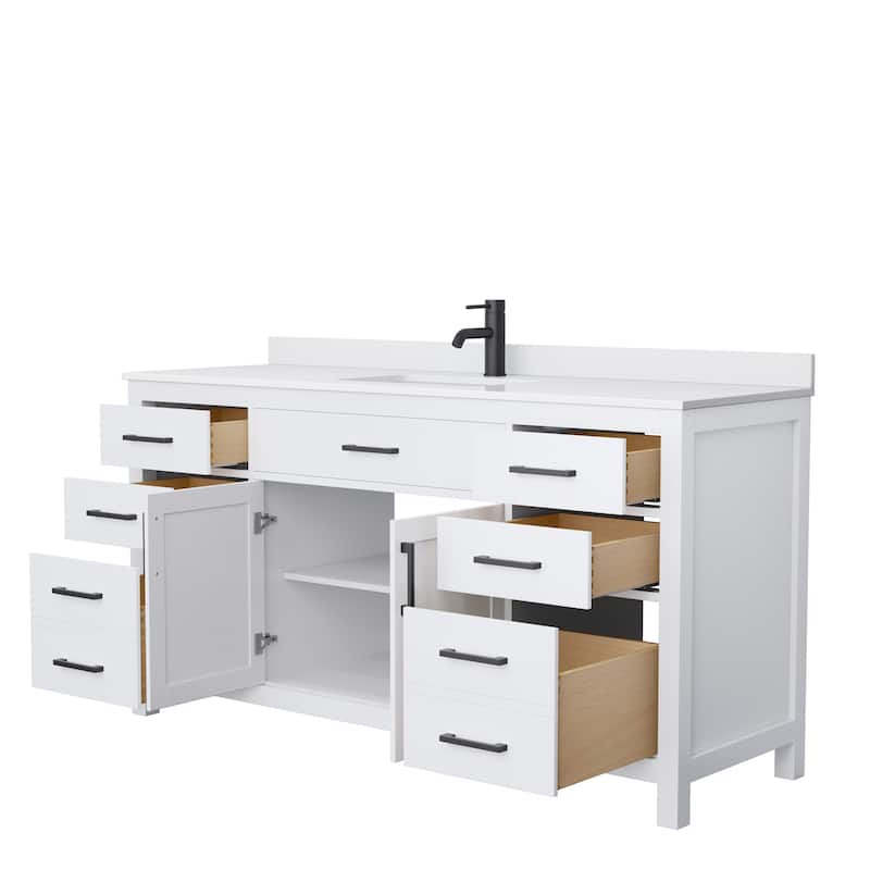 Beckett 66 Inch Single Vanity, Cultured Marble Top