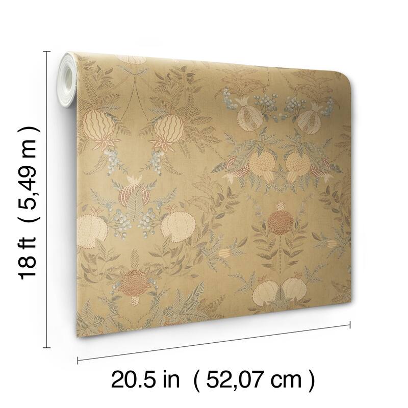 Chris Loves Julia x NuWallpaper Melograno Wheat Peel and Stick Wallpaper