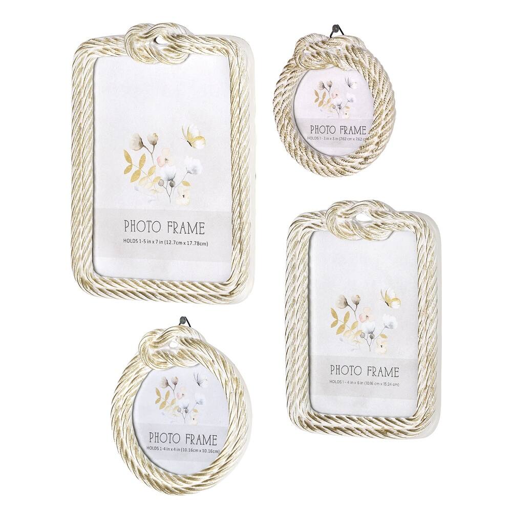 American Art Decor Anchors Away 4 Piece Frame Set - 3" x 3", 4" x 4", 4" x 6"