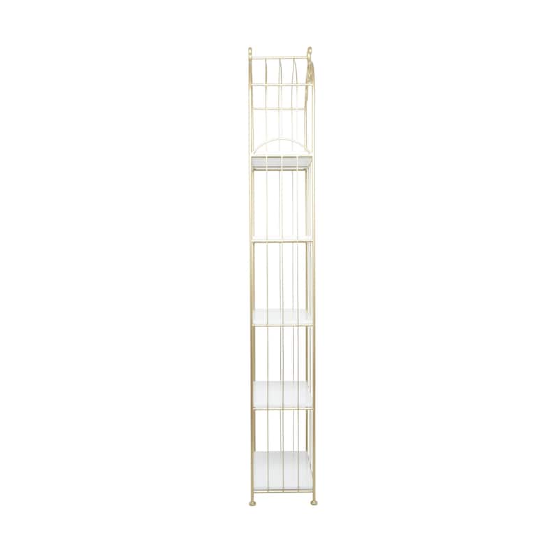 Marble Shelving Unit - Gold - Roche River Decor - 12"W x 20"L x 79"H