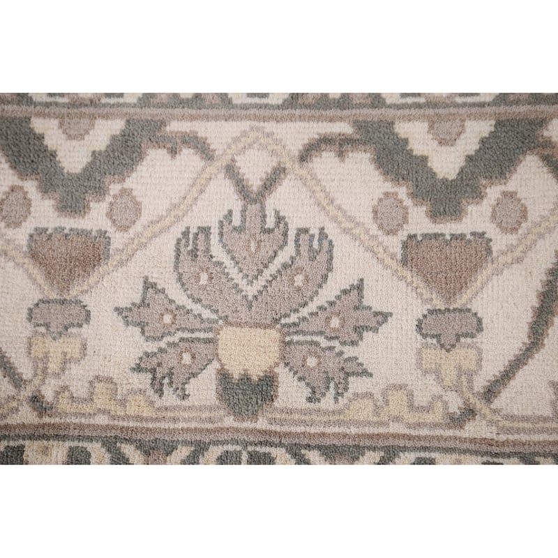 Earth Tone Oushak Area Rug Handmade Wool Carpet - 9'0"x 12'0"