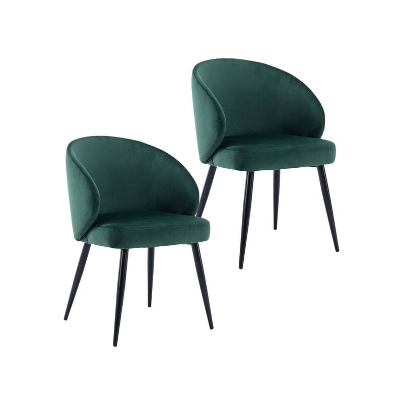 Porthos Home Abel Dining Chairs Armchairs Set of 2, Velvet, Steel Legs
