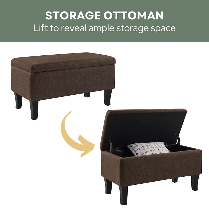 Convenience Concepts Designs4Comfort Winslow Storage Ottoman Bench