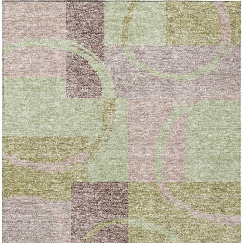 HomeRoots Abstract Modern Rectangle Outdoor Rug
