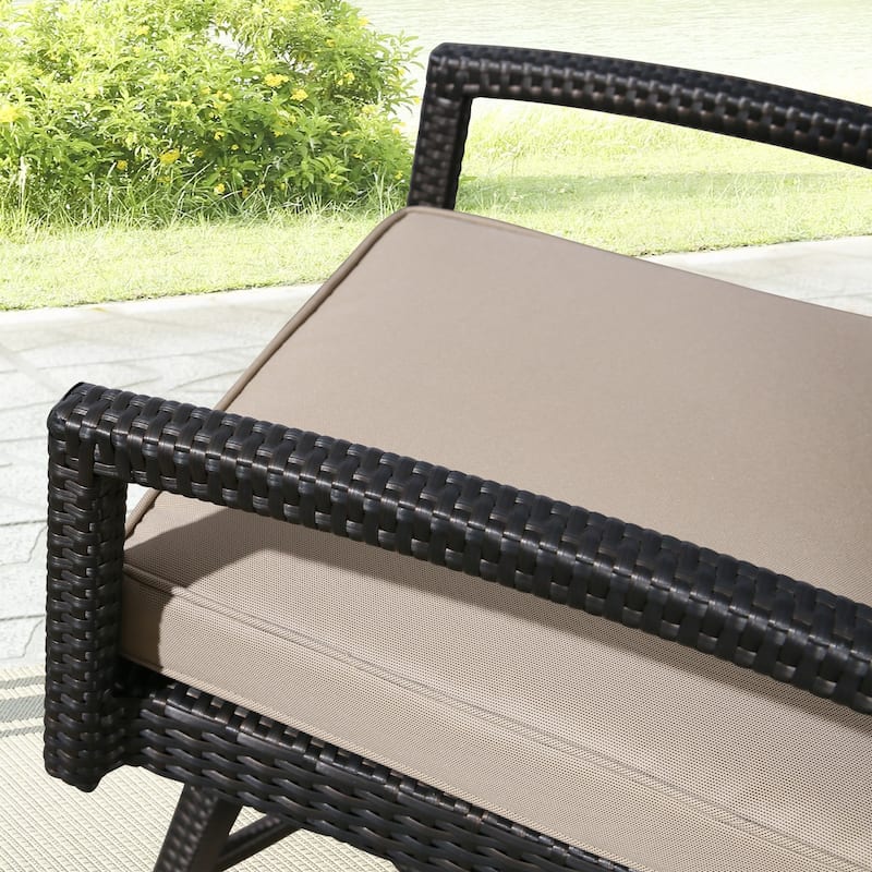 Outdoor Bar Height Stools, All-Weather Swivel Bar Stool with Cushion