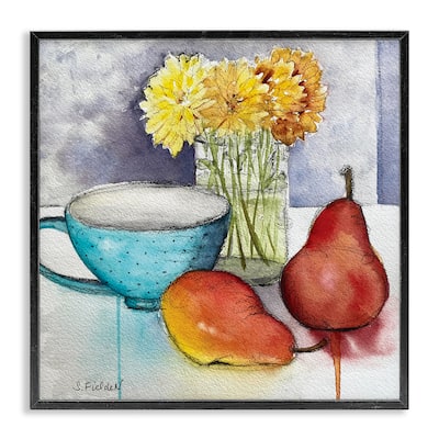Stupell Modern Kitchen Teacup & Fruit Framed Giclee Art Design By Stephanie Fielden