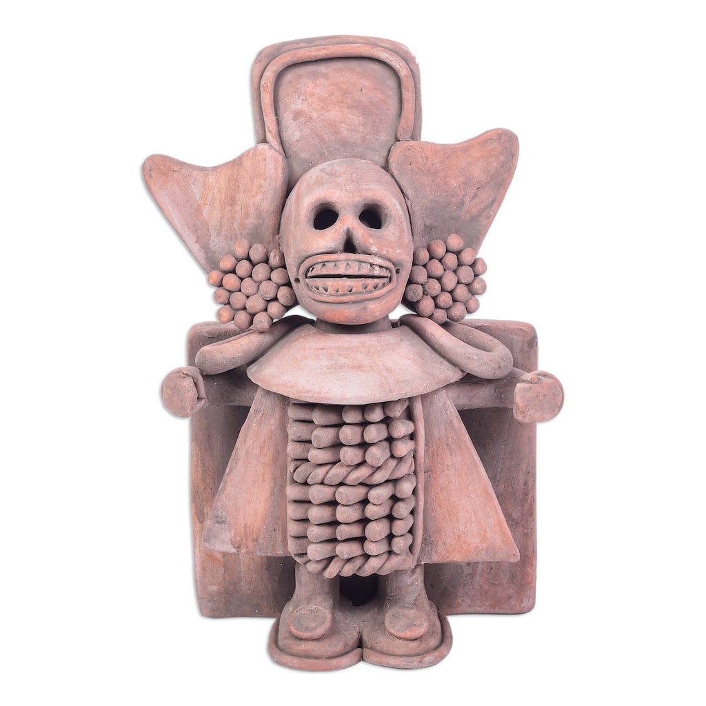 Novica Handmade Mictlantecuhtli Terracotta Sculpture