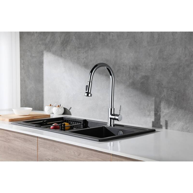 Elegant Lighting FAK-309 Sem 1.8 GPM Single Hole Pull Down Kitchen