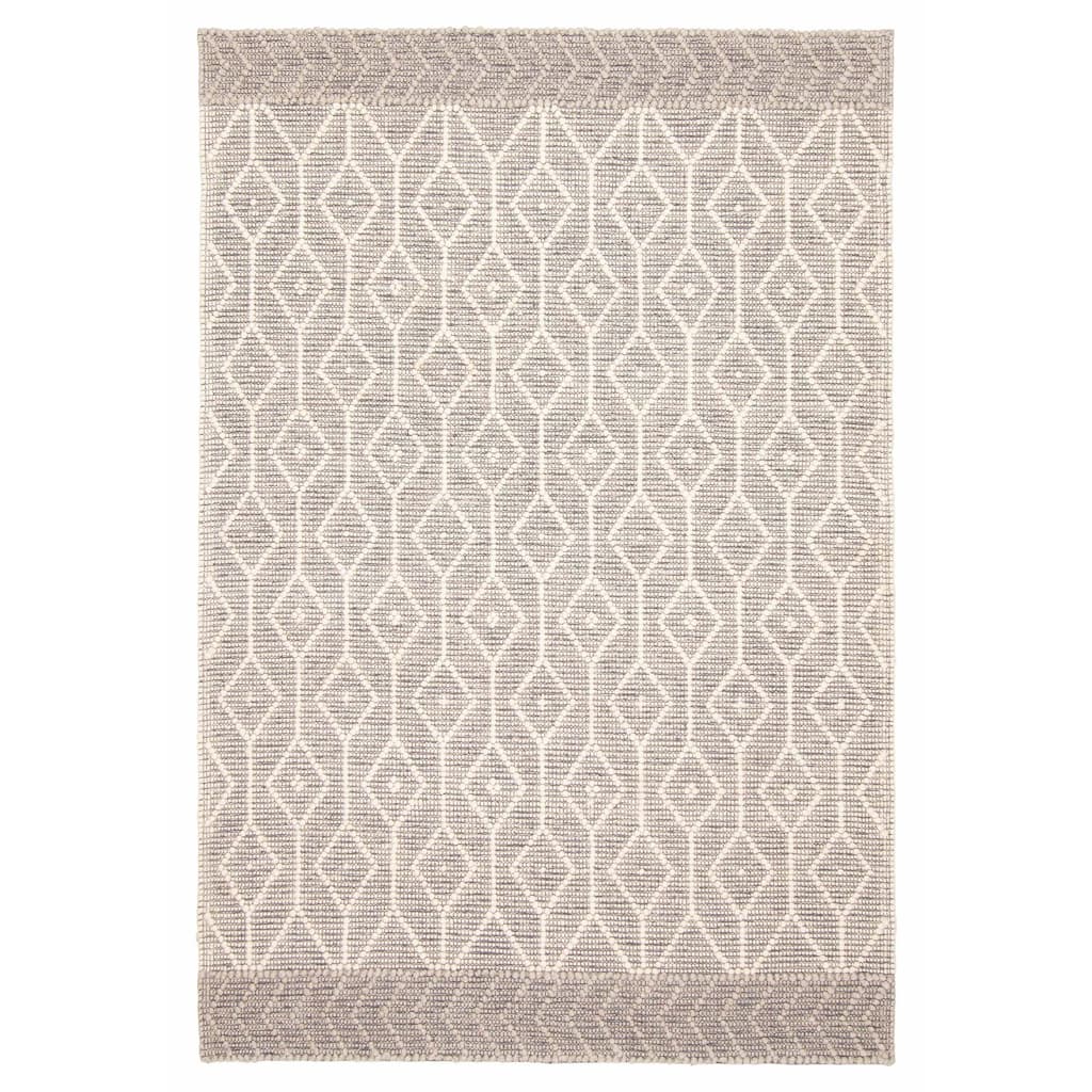 ECARPETGALLERY Braid weave Sienna Grey Wool Rug - 4'10 x 7'5