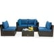 preview thumbnail 15 of 61, Costway 5PCS Patio Rattan Furniture Set Cushioned Sofa & Chair Coffee