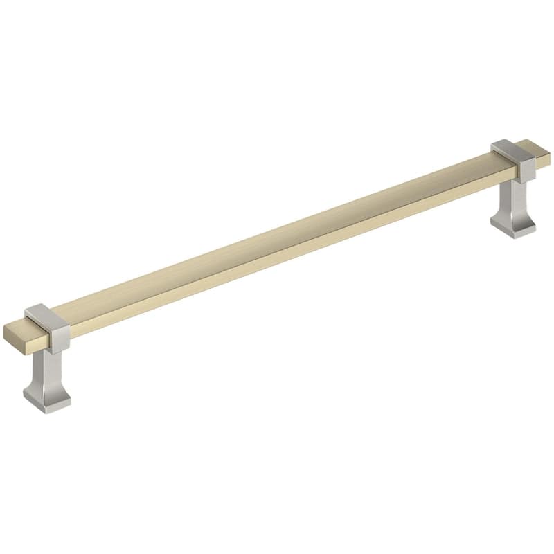 Amerock BP37084 Overton 12" Center to Center Bar Cabinet Pull - Golden Champagne / Satin Nickel