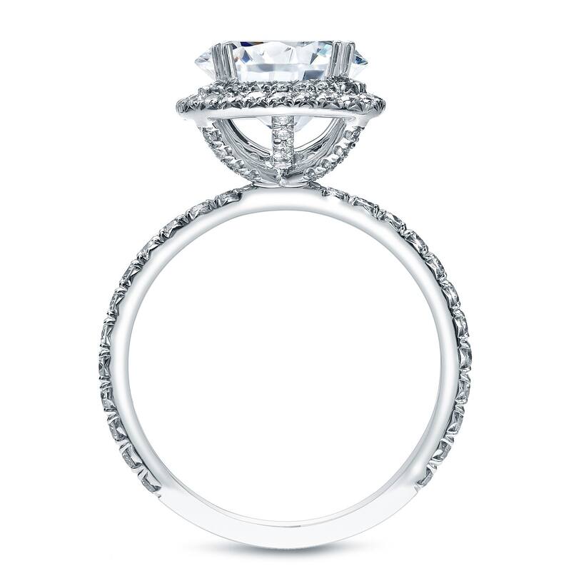 Auriya 14k Gold 1 3/4ctw Cushion-cut Double Halo Diamond Engagement Ring Certified
