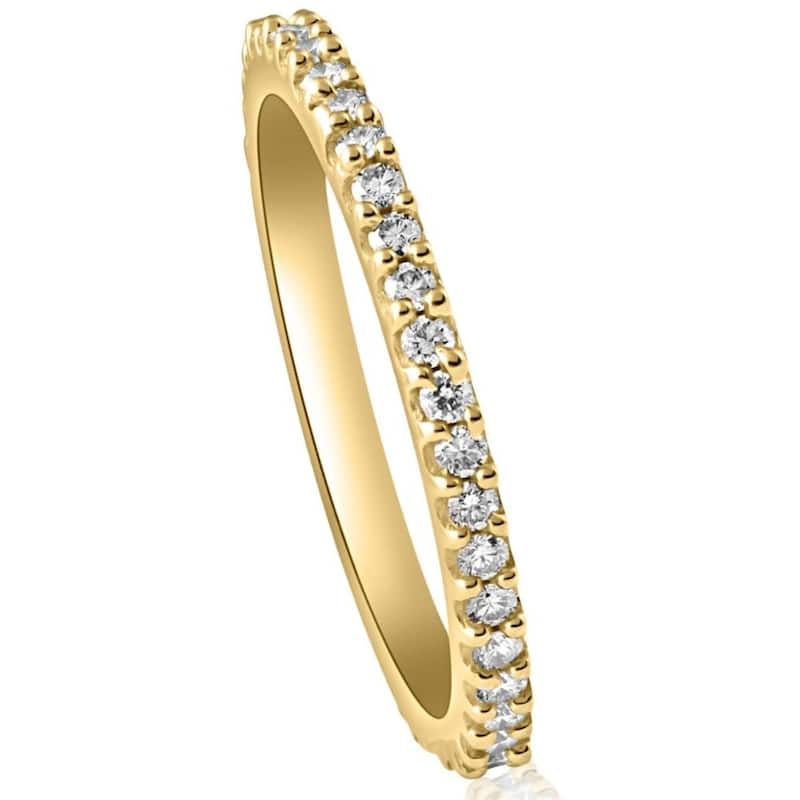 1/2Ct Diamond Eternity Ring Prong Stackable Wedding Band 14k Yellow Gold