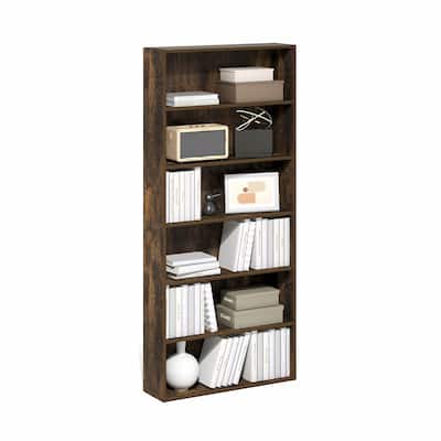 Furinno Basic 6-Tier Open Shelf Bookcase, Bookshelf, Storage Organizer, 7 x 24 x 53