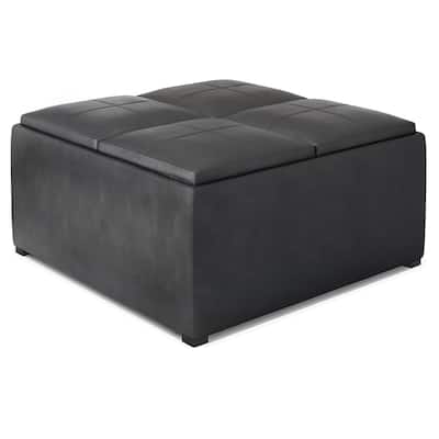 Square Coffee Table Storage Ottoman