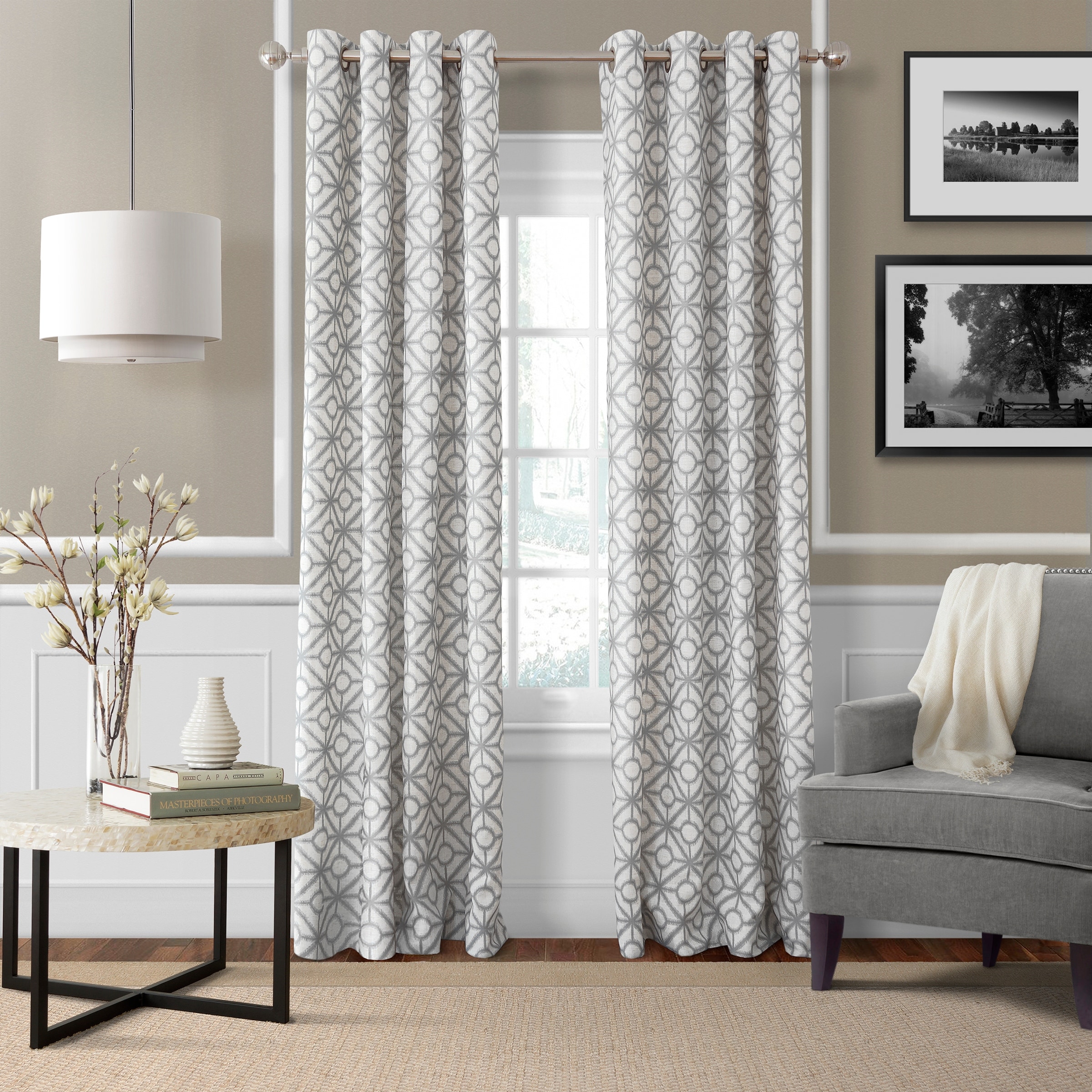 Elrene Crackle Grommet Top Curtain Panel