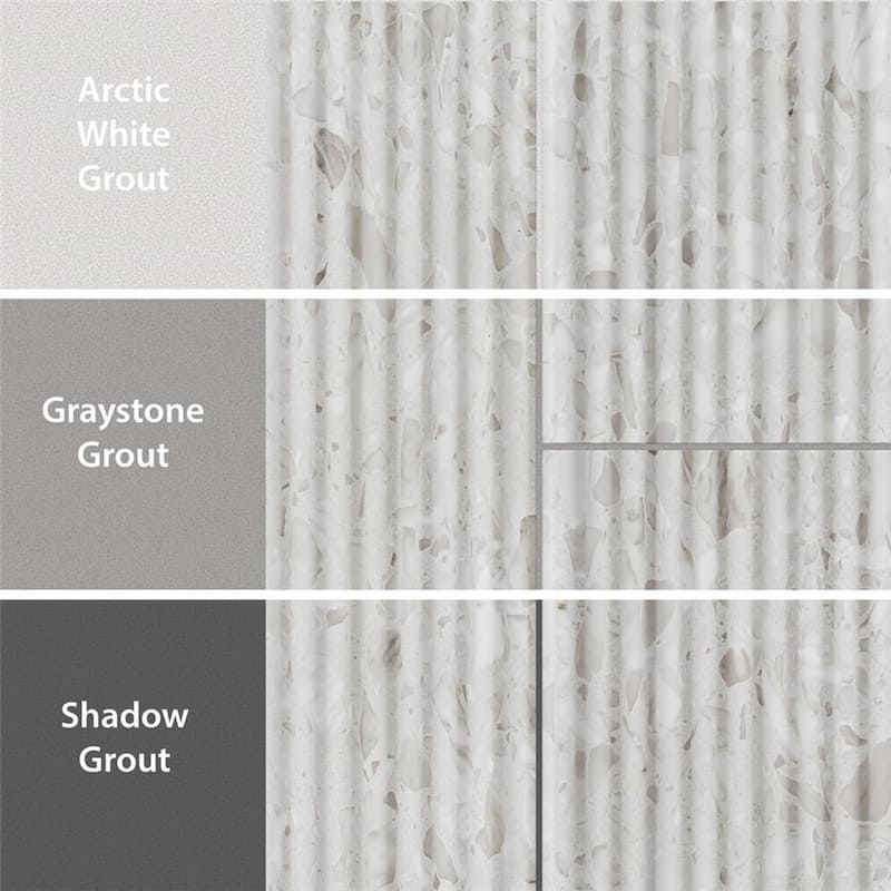 Merola Tile Marbilia Fluted Terrazo White 15-3/4" x 47-1/4" Porcelain Wall Tile