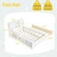 preview thumbnail 5 of 4, Twin Size Bed Frame Wooden Platform Bed w/ Trundle & Charging Station
