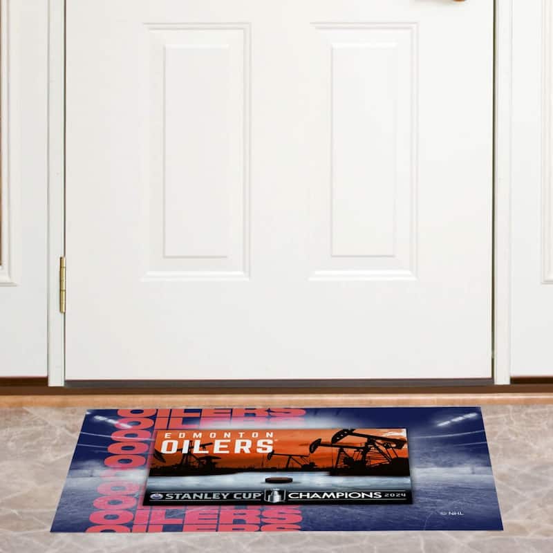 NHL Edmonton Oilers Repeater Washable Rug - 20" x 32"