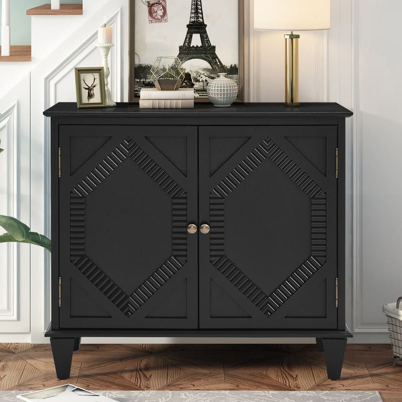 Mid Century Modern Sideboard Buffet Cabinet with Solid Wood Legs for Storage and Display