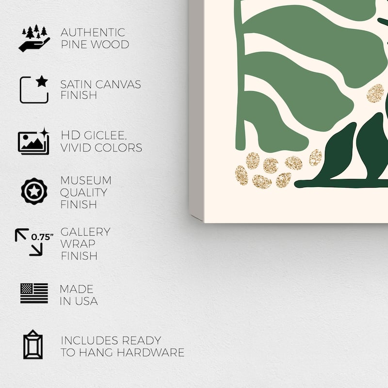 Wynwood Studio Canvas Floral and Botanical Fresh Season's Glitter II Gold Glam Wall Art Canvas Print
