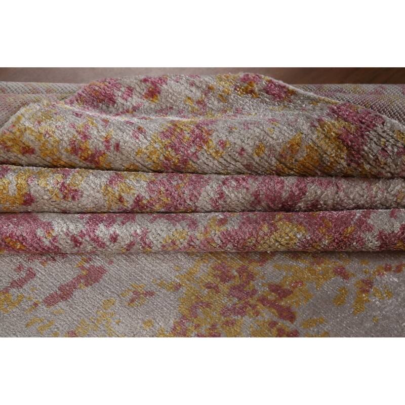 Hand Knotted Oriental 100% Wool Carpet Modern All-Over Multi-Colored Abstract Area Rug - 10' 11'' X 10' 11''