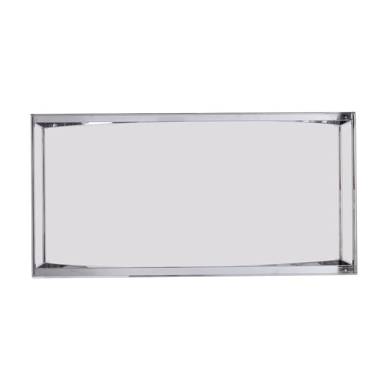 48" Chrome Glass And Metal Rectangular Coffee Table - 18" H x 48" W x 24" D