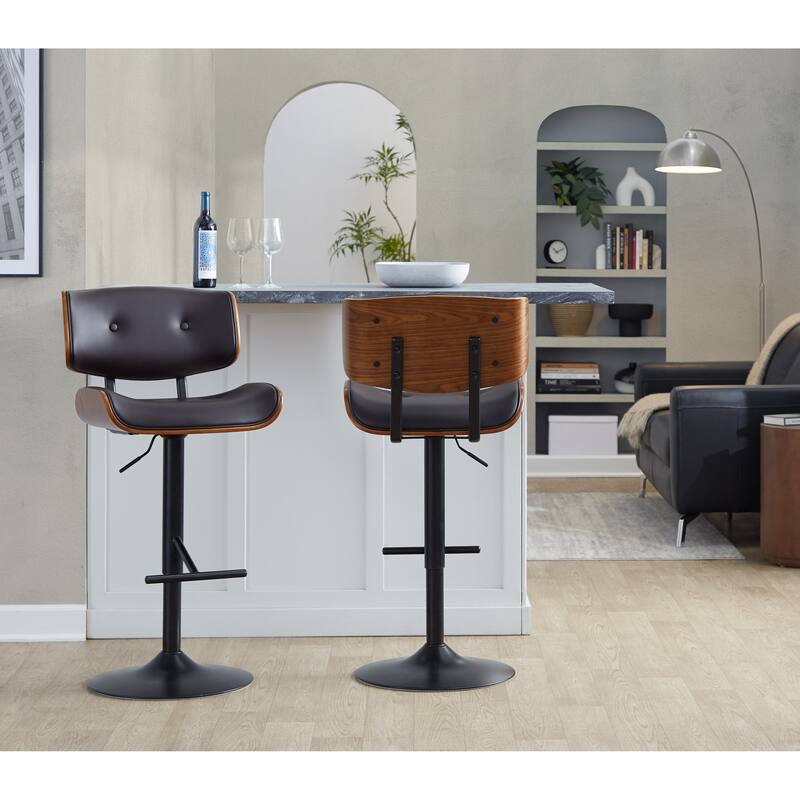 Carson Carrington Leksand Adjustable Bar Stool with Straight T Footrest