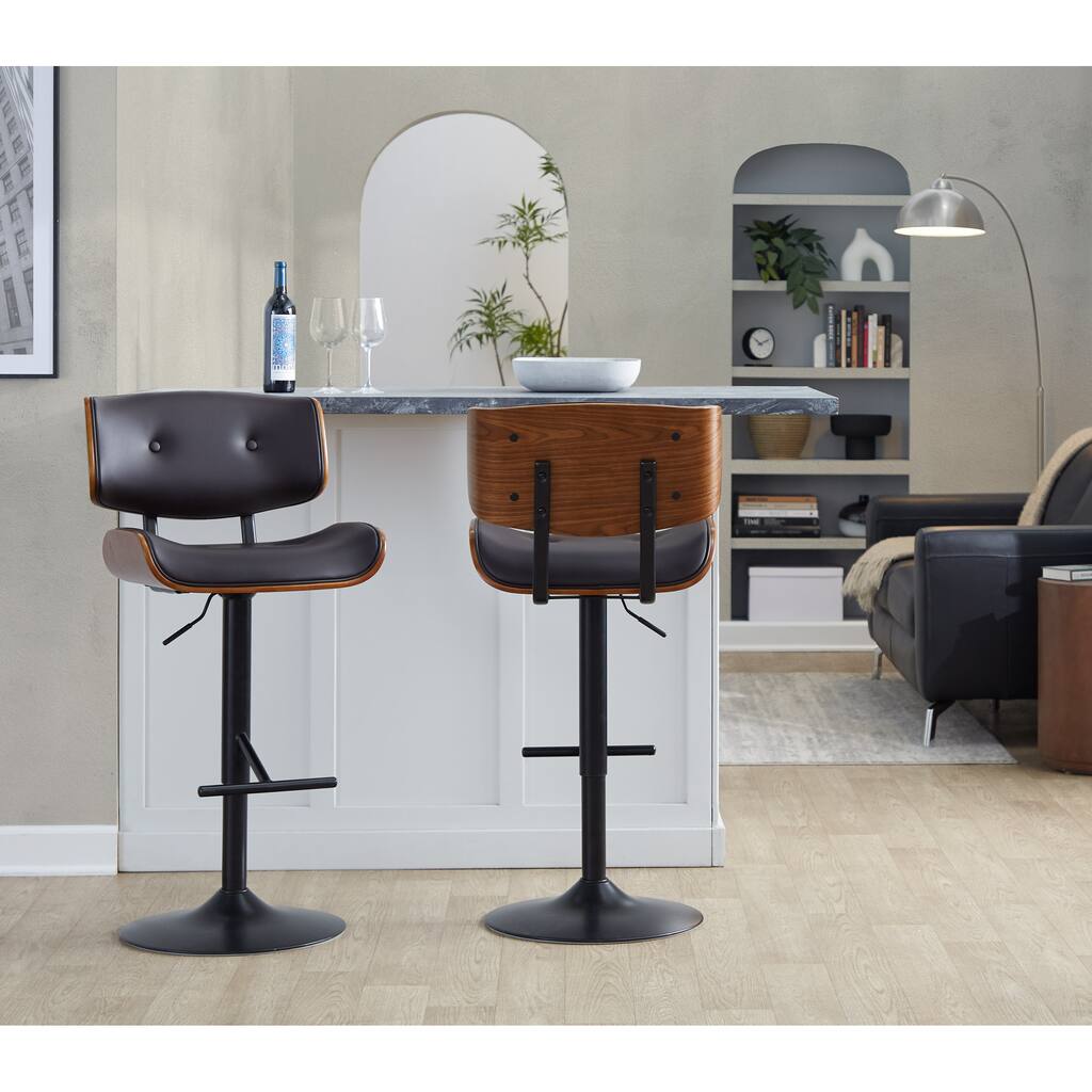Carson Carrington Leksand Adjustable Bar Stool with Straight T Footrest