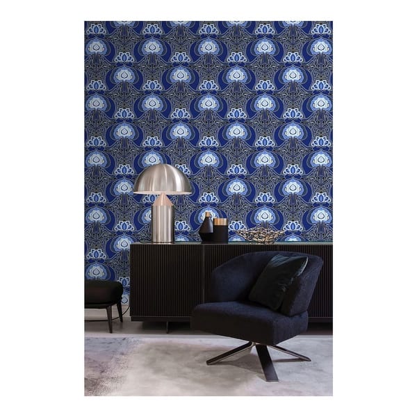 Joaquin Blue Art Nouveau Floral Wallpaper 20 9 X 396 X 0 025 Overstock 33052956 See more ideas about art nouveau, art, arts and crafts movement. brewster home fashions