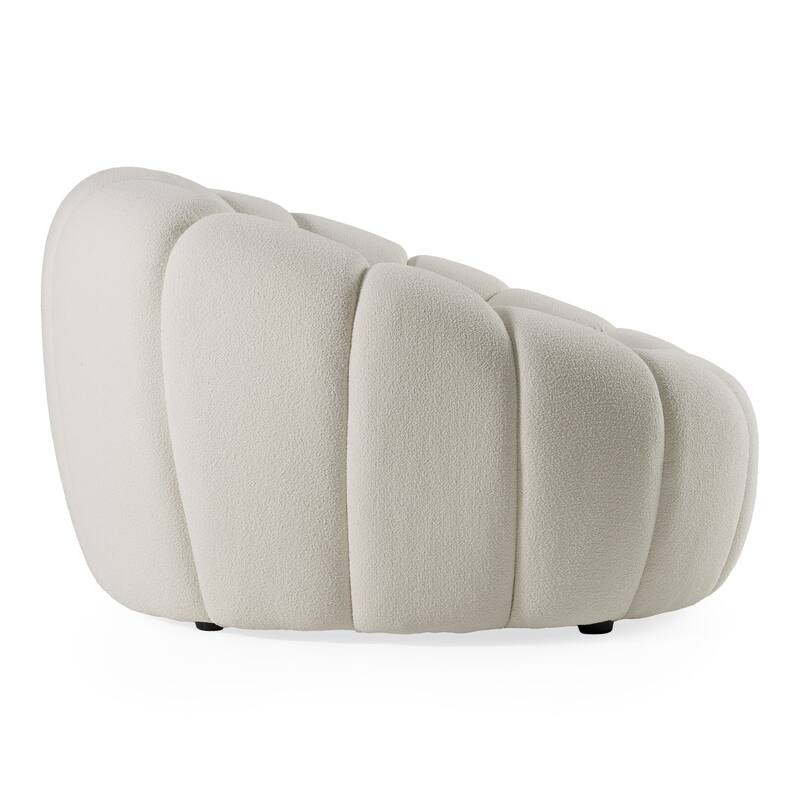 Divani Casa Yolonda Modern Curved Off-White Fabric Chair